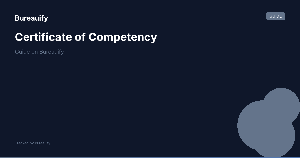 Certificate of Competency | Bureauify