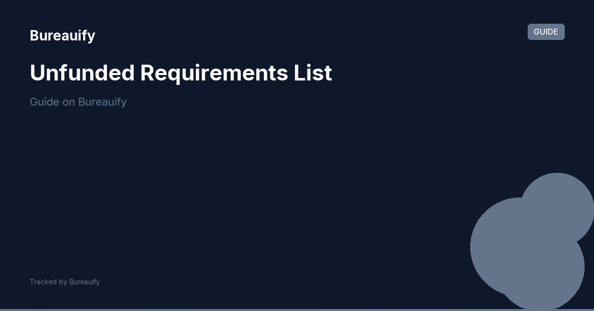 Unfunded Requirements List | Bureauify